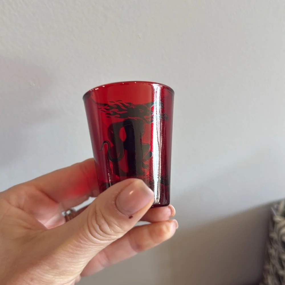 Fireball Cinnamon Red Shot Glass Letter “B” Limited Edition